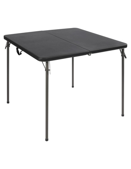 Mesa Plegable Cuadrada REDCAMP 86 cm Resina Negra para 4 Personas
