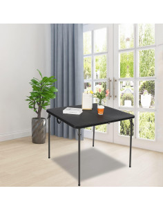 Mesa Plegable Cuadrada REDCAMP 86 cm Resina Negra para 4 Personas 2