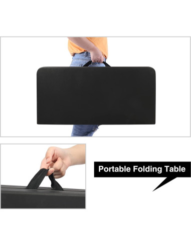 Mesa Plegable Cuadrada REDCAMP 86 cm Resina Negra para 4 Personas