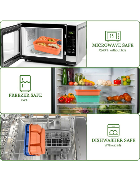 Bento Box 4 Compartimentos BIEOFFEI - Reutilizable y A Prueba de Microondas