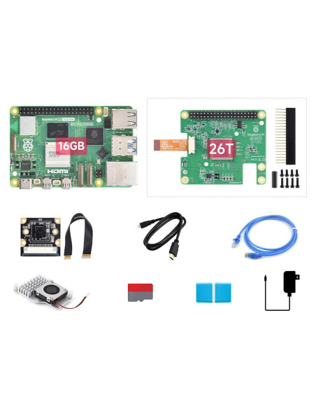 Kit de IA Waveshare para Raspberry Pi 5 16GB + Accesorios
