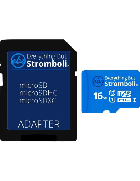 Paquete de 5 Tarjetas MicroSD 16GB Todo Menos Stromboli Clase 10