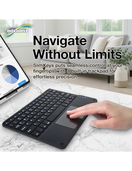 Teclado Bluetooth BoxWave SlimKeys con Trackpad para Alcatel Joy Tab 2