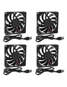 Paquete de 4 Ventiladores USB UMLIFE 80x80x10mm 5V Silenciosos