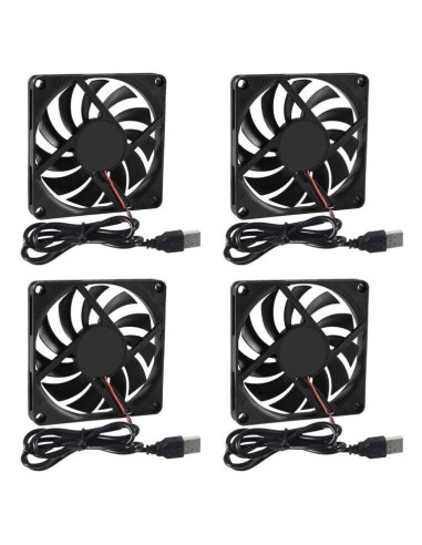 Paquete de 4 Ventiladores USB UMLIFE 80x80x10mm 5V Silenciosos