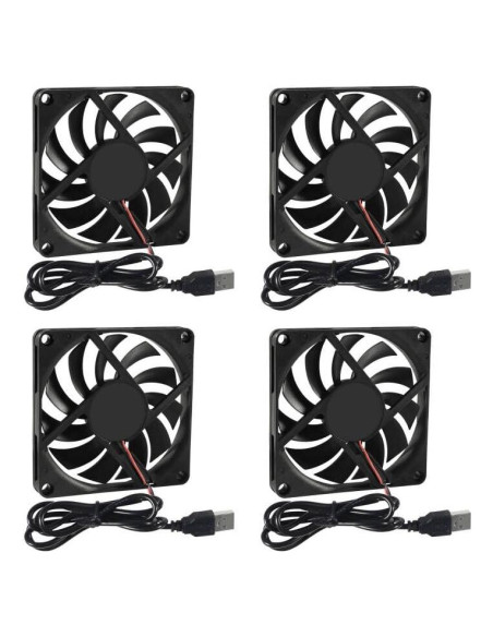 Paquete de 4 Ventiladores USB UMLIFE 80x80x10mm 5V Silenciosos