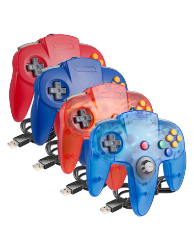 Controlador USB N64 SAFFUN 4 Pack con Palanca 3D para PC