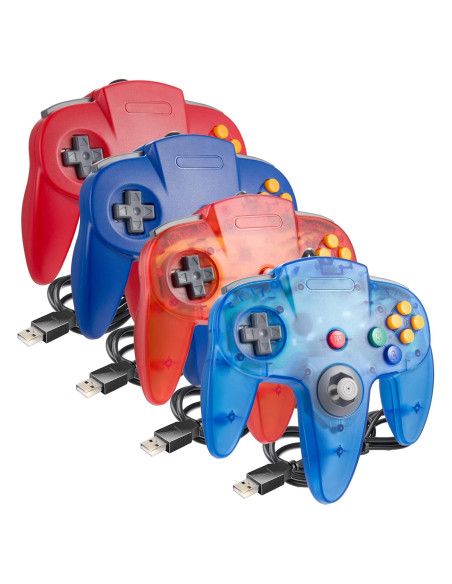 Controlador USB N64 SAFFUN 4 Pack con Palanca 3D para PC