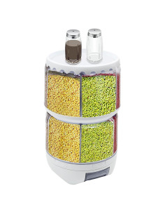 Dispensador de Arroz Unnsiapit 12L Rotatorio 360 Blanco