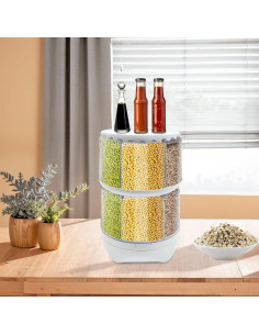 Dispensador de Arroz Unnsiapit 12L Rotatorio 360 Blanco 2