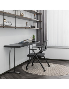 Mesa Plegable Estrecha VINGLI 179x44.5 cm Negra HDPE 2