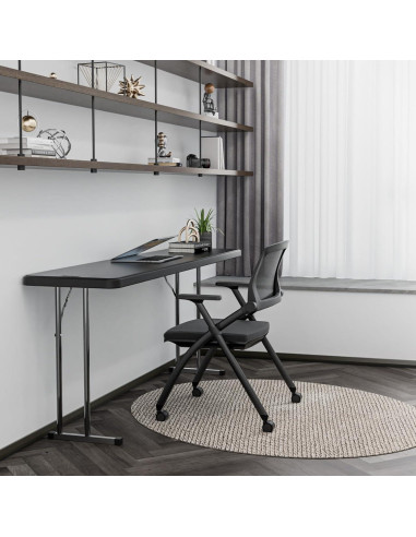 Mesa Plegable Estrecha VINGLI 179x44.5 cm Negra HDPE