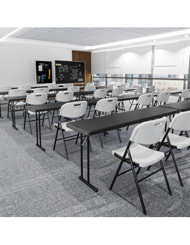 Mesa Plegable Estrecha VINGLI 179x44.5 cm Negra HDPE