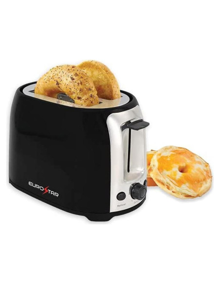 Tostadora EUROSTAR ET750B 2 Rebanadas Tacto Frío Negra