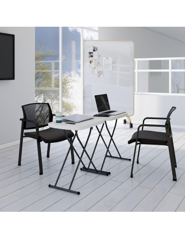 Mesa Plegable Personal STAPLES 2 Pies Ajustable Blanca