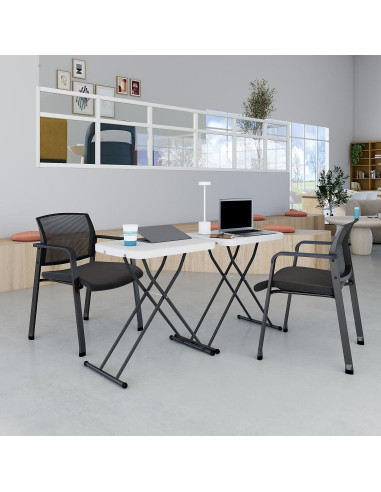 Mesa Plegable Personal STAPLES 2 Pies Ajustable Blanca