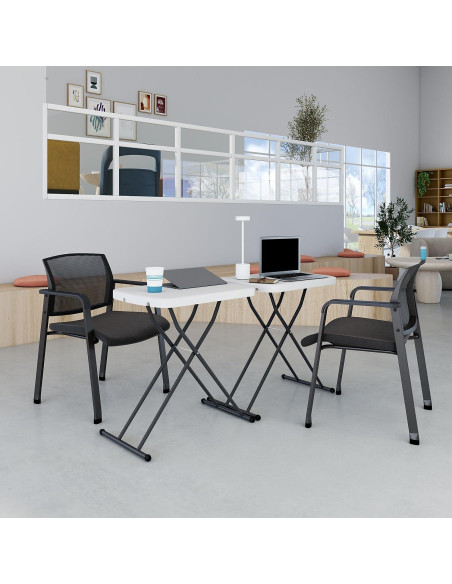 Mesa Plegable Personal STAPLES 2 Pies Ajustable Blanca