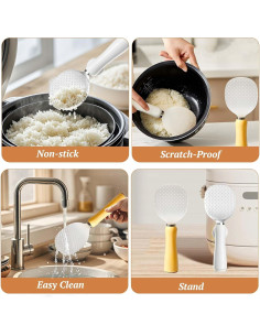 Paleta de Arroz Tizee con Ventosa Antiadherente - Blanco 2