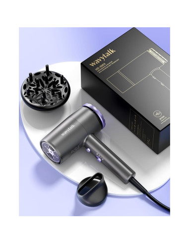 Secador de Pelo Wavytalk 1875W Iónico con Difusor y Boquilla
