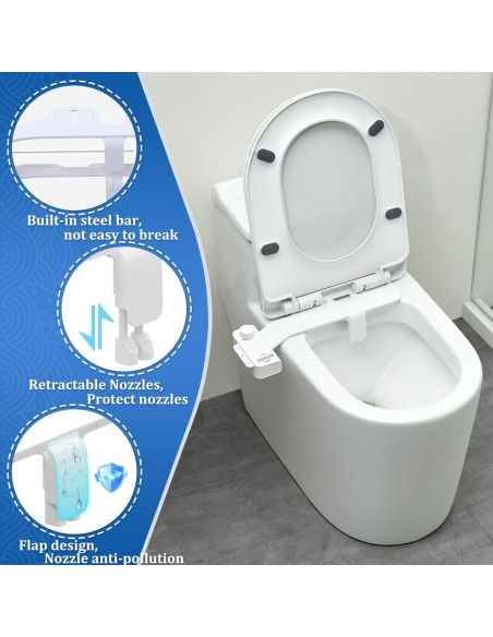 Accesorio de Bidet No Eléctrico EXPSPRU Blanco con Doble Boquilla