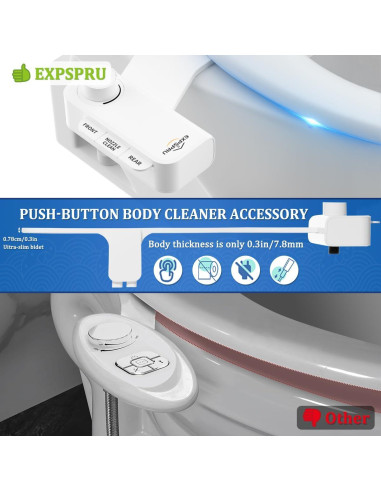 Accesorio de Bidet No Eléctrico EXPSPRU Blanco con Doble Boquilla