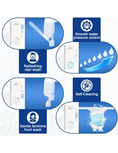 Accesorio de Bidet No Eléctrico EXPSPRU Blanco con Doble Boquilla