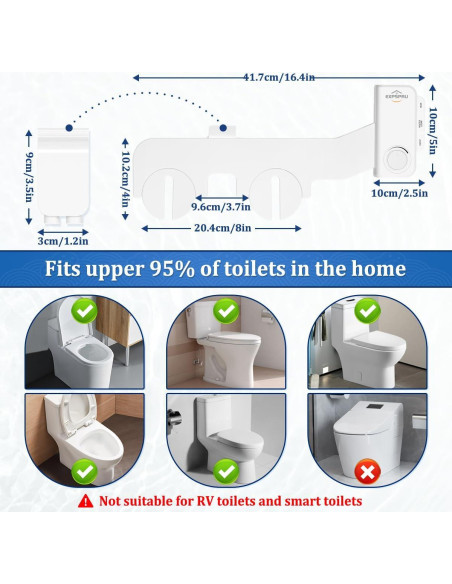 Accesorio de Bidet No Eléctrico EXPSPRU Blanco con Doble Boquilla