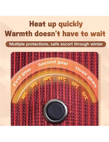 Chal Térmico Portátil FunApricity JRPJ, Manta Eléctrica USB Caqui