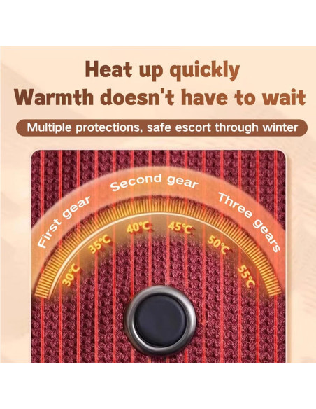 Chal Térmico Portátil FunApricity JRPJ, Manta Eléctrica USB Caqui