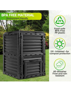 Bin de Compostaje Grande Nova Microdermabrasion 300L Exterior 2