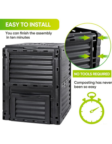 Bin de Compostaje Grande Nova Microdermabrasion 300L Exterior