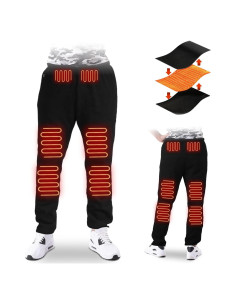 Pantalones Térmicos Unisex USB 12 Zonas Calentamiento 3X Negro