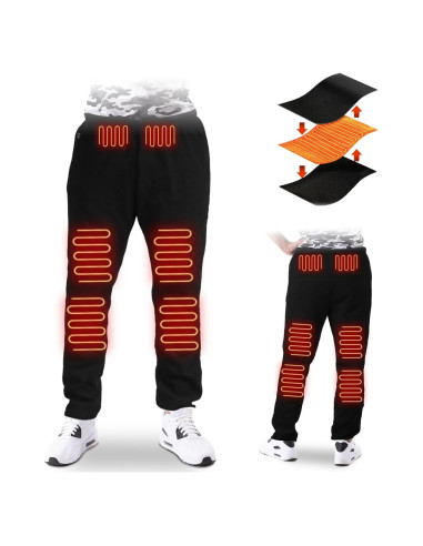 Pantalones Térmicos Unisex USB 12 Zonas Calentamiento 3X Negro