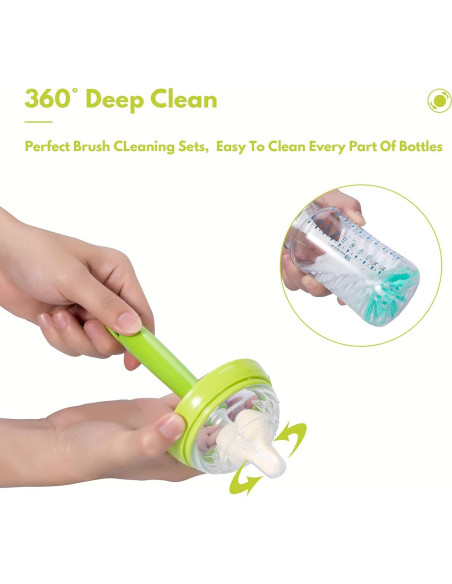 Juego de Cepillos para Biberones Carebabymore - Nylon y Esponja