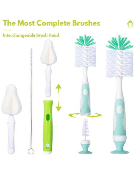 Juego de Cepillos para Biberones Carebabymore - Nylon y Esponja