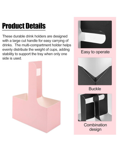 20 Soportes de Café de Cartón con Asa para 2 Tazas - Gosknor