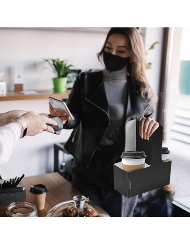 20 Soportes de Café de Cartón con Asa para 2 Tazas - Gosknor