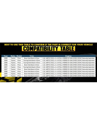 Catalizador Escape del Noreste Toyota Prius 2004-2009 1.5L