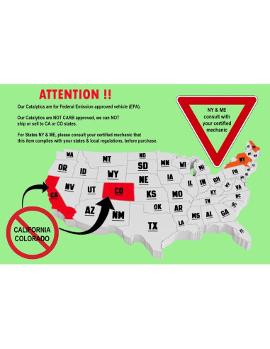 Catalizador Escape del Noreste Toyota Prius 2004-2009 1.5L