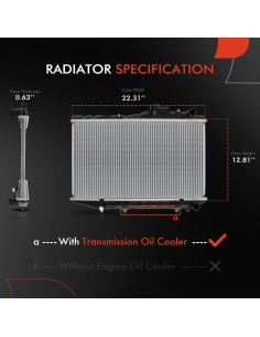 Radiador de Refrigerante A-Premium para Toyota Corolla 1984-1987 2