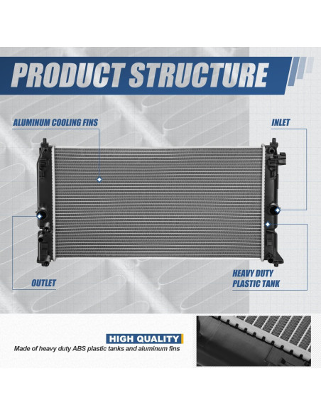 Radiador de Aluminio Auto Dynasty para Toyota Corolla 2016-2021 1.8L