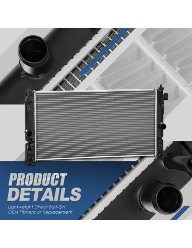 Radiador de Aluminio Auto Dynasty para Toyota Corolla 2016-2021 1.8L