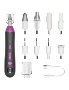 Removedor de Callos Eléctrico MFish Negro - 8 Cabezas, 9 Velocidades