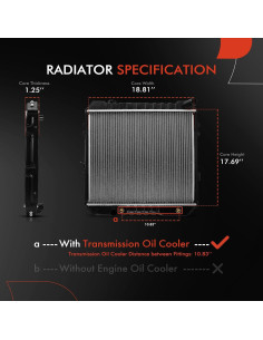 Conjunto Radiador A-Premium con Enfriador de Aceite Toyota 4Runner 1988-1995 2