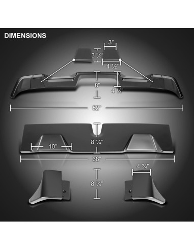 Spoiler de Techo Matte Black SPEC-D para Toyota Tacoma 2016-2022