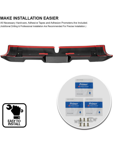 Spoiler de Techo Matte Black SPEC-D para Toyota Tacoma 2016-2022