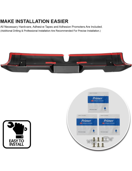 Spoiler de Techo Matte Black SPEC-D para Toyota Tacoma 2016-2022