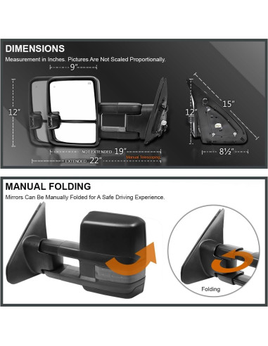 Espejos de Remolque Calentados Espec-D Tuning LED Ahumado