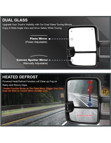 Espejos de Remolque Calentados Espec-D Tuning LED Ahumado