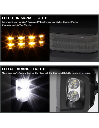 Espejos de Remolque Calentados Espec-D Tuning LED Ahumado